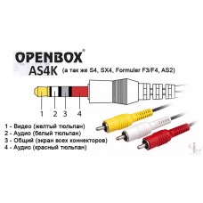 Кабель MiniJack - 3RCA для Openbox AS4K/AS4K Ci/AS4K Ci Pro/S4/SX4/AS2/F3/F4