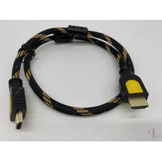 HDMI кабель 0.7 м плетеный с ферритовыми фильтрами