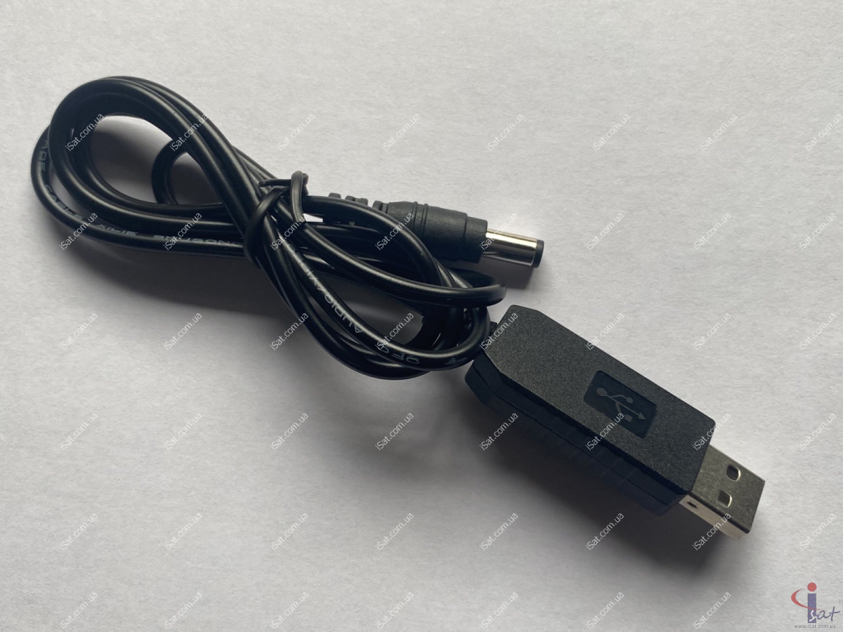  Кабель-адаптер USB 5V-DC 12V1.2A, 5.5x2.1мм